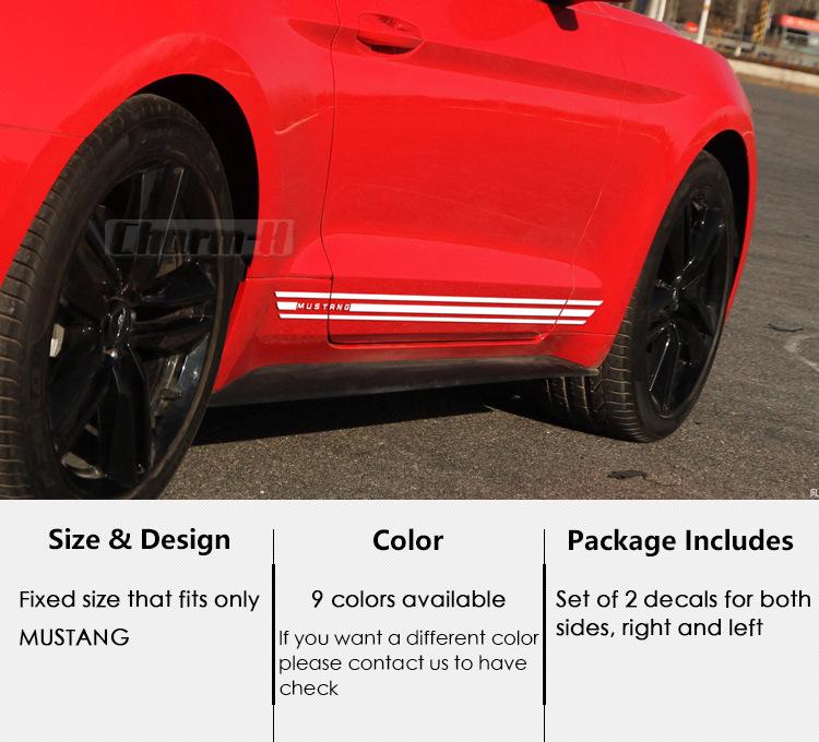 Ford Mustang GT Side Skirt Stripes Car Decal