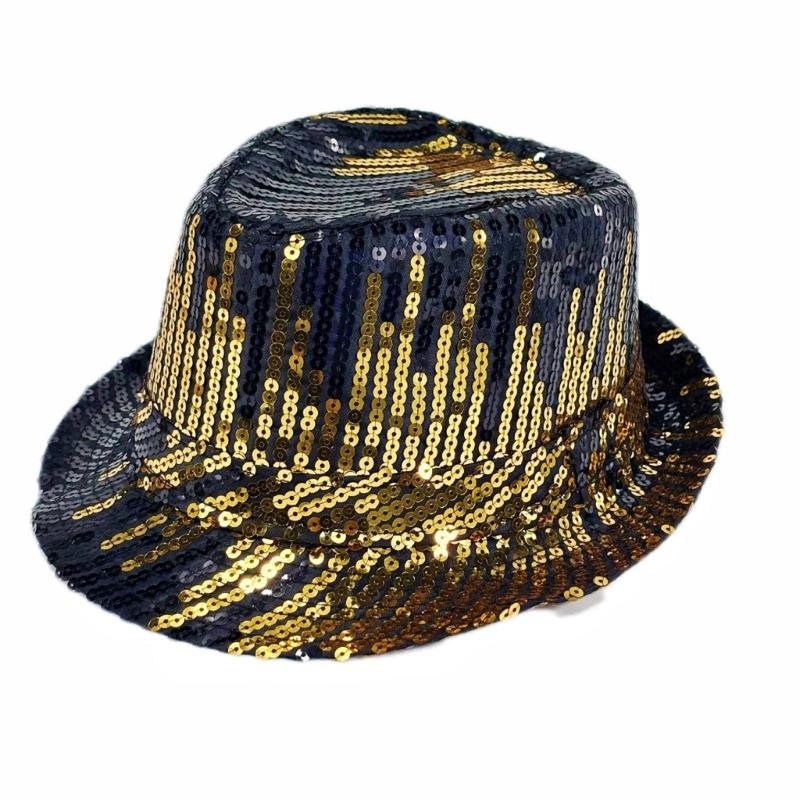 

Metallic Glitter Sequins Cap For Halloween Christmas Themed Parties золотой