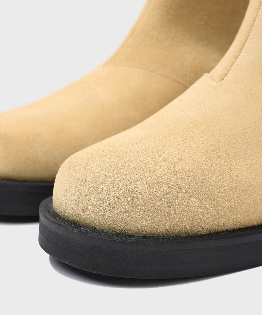 Firenze Atelier [Second.A] Minimal Bold Shape Zip-Up Boots 2Ndf5100Bs [Camel]