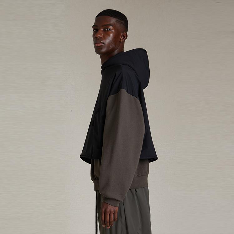 Fear of God Essentials Nylon Fleece Hooded Sweater Ink/Jet Black Men Tops 202SP244320F