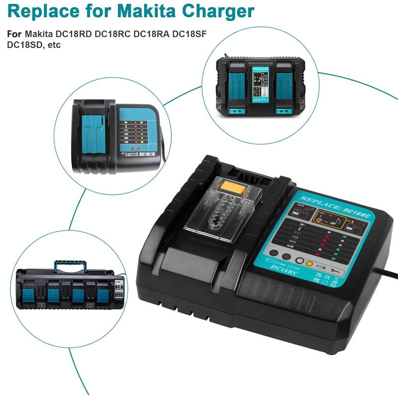 DC18RCT Li-ion Battery Charger for Charger 18V 14.4V BL1830 Bl1430 DC18RC DC18RA Power tool 3A Charging Current EU plug