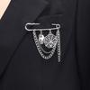 Modern Chain Lapel Pin Ornament Statement Style Badge Chain Pendant Brooches
