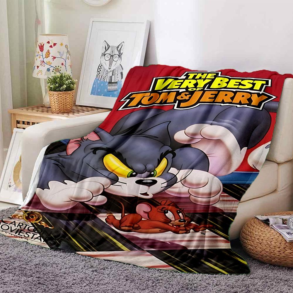 

1pc Tom & Jerry Flannel Blanket Soft Warm Throw for Home, Office, Travel, All-Season Cozy Bedding Gift L1401 80cmx120cm(31inx47in)