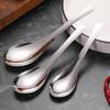 Stainless Steel Dinner Spoons Large Dessert Teaspoon with Round Edge Metal Cutlery for Home Kitchen Restaurant