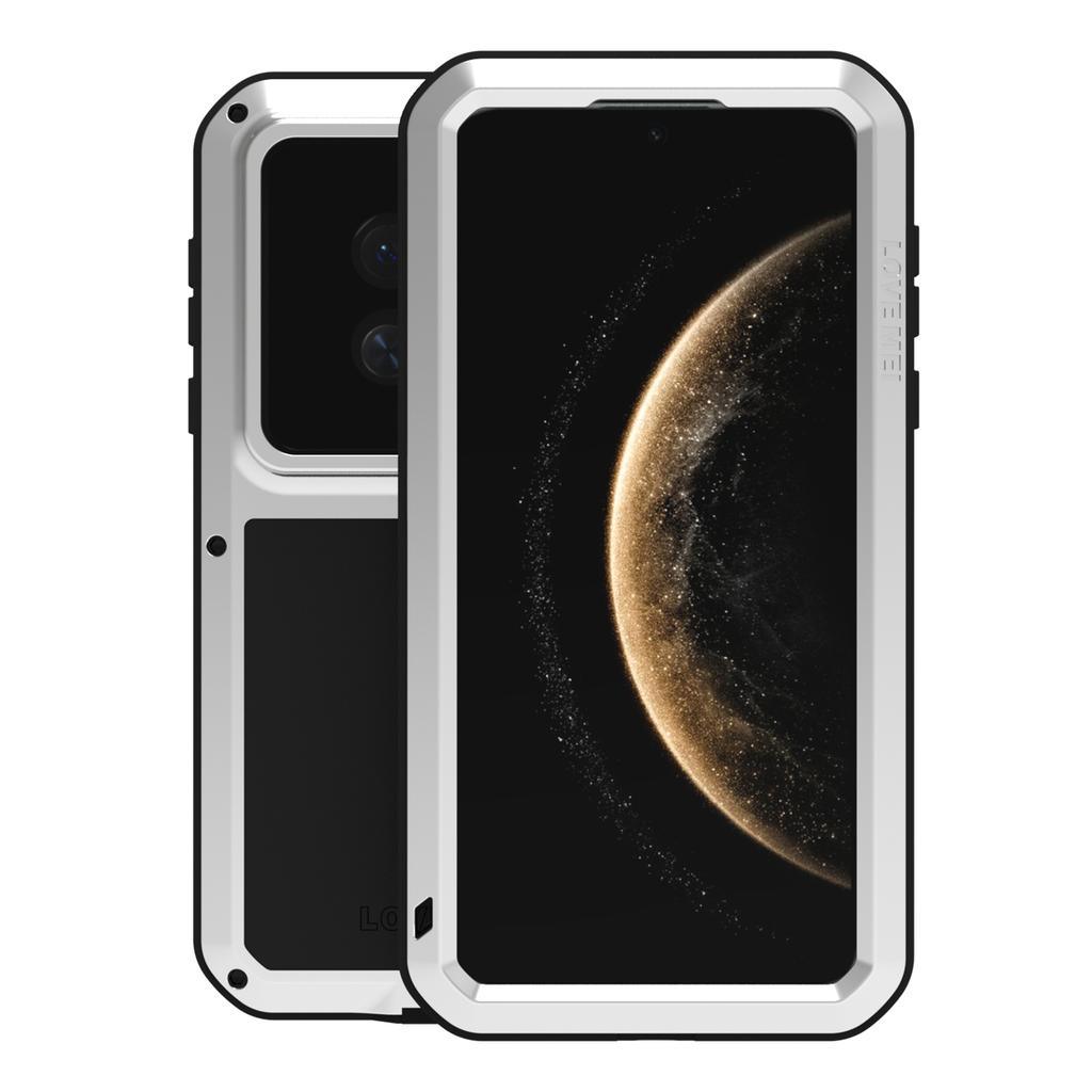 LOVE MEI Für Huawei Mate 70 Hülle Gehärtetes Glas Displayschutzfolie Metall+Silikon Handyhülle