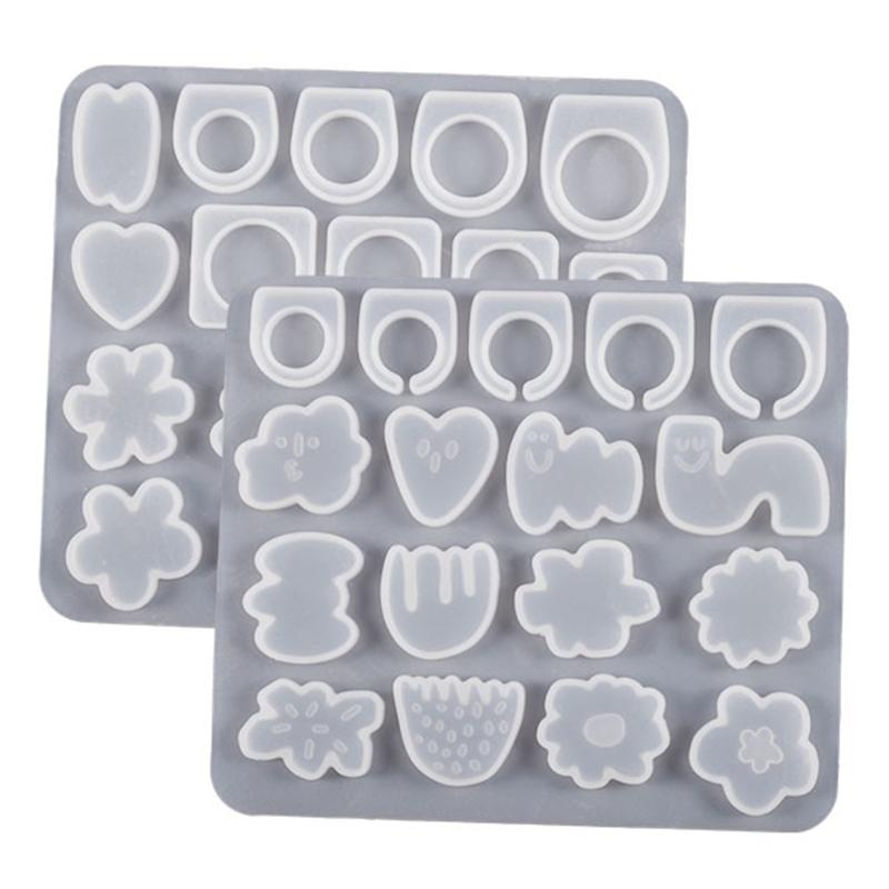 Irregular Flower Ring Silicone Molds Epoxy Resin Castin Molds for DIY Craft Projects, Rings Jewelry Making Nonstick