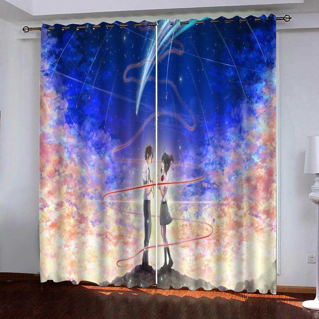 Japanese Anime Your Name Series Digital Printing Any High Density Blackout Curtains