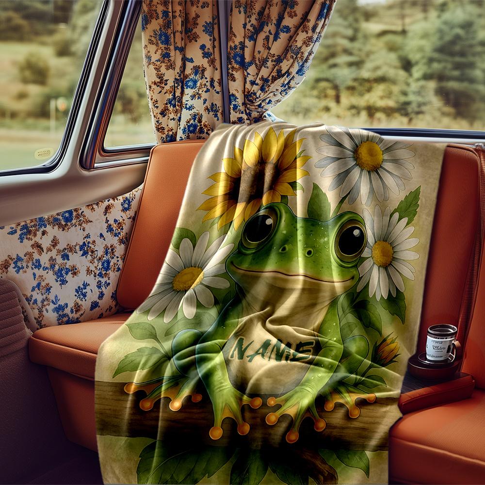 Sunflower Blanket Personalized Name Soft Comfortable Stylish Blanket Car Blanket Perfect For Travel Camping Outdoor Home Suitable For All Seasons