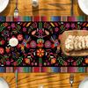 Mexican Day of The Dead Linen Table Runner Home Decor Washable Mexico Dia De Los Muertos Table Runners Fiesta Party Decorations