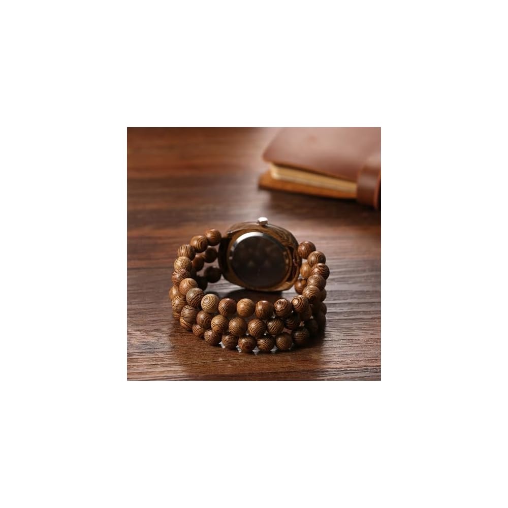 Wooden Watch for Women Analog Quartz Bracelet Waterproof Lightweight Bohemian Style Accessories