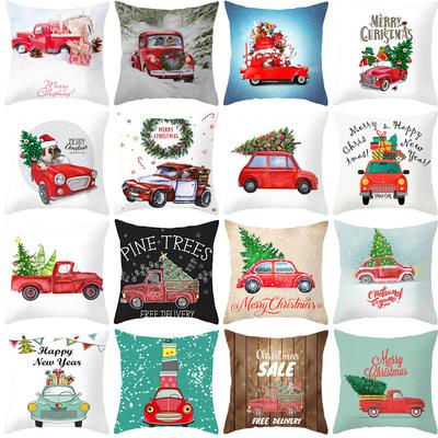 Cartoon Car Print Pillow Cover Christmas New Pillow Cover Home Cushion Cover