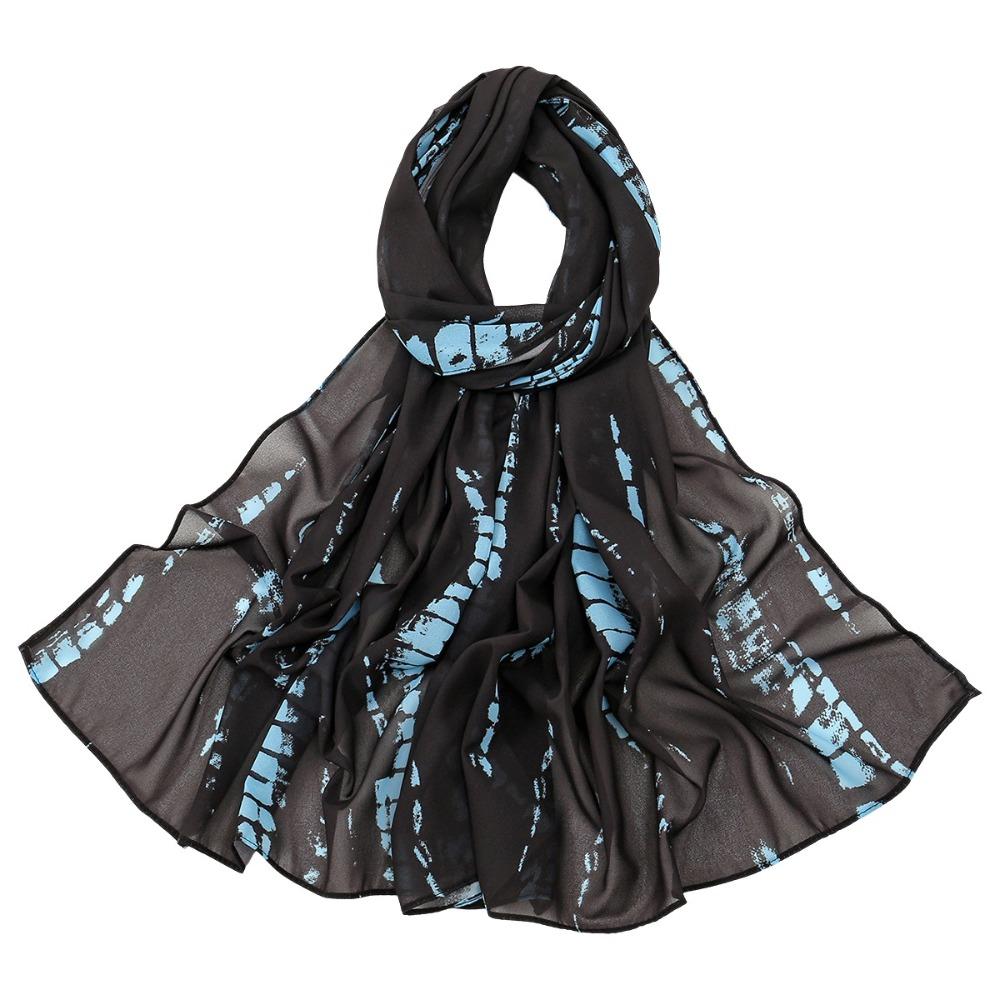 Ethnic Watercolor Painting Scarf Breathable Tie-dyed Scarf Colorful Satin Scarf  Head Wear