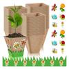 2025+ 50 Set Garden Paper Pot Craft Kit,50Pcs Paper Mache Pots Peat Plant Pots with 20set Foam Stickers & 50Pcs Pots Labels