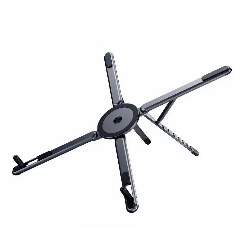 

4-in-1 Foldable Phone Bracket Aluminum Alloy Magnetic Tablet Stand Portable Adjustable Angle Laptop Holder Selfie Stick CHINA