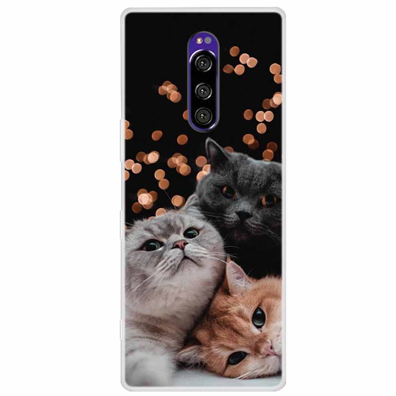 Funda de Silicona Suave para Sony Xperia 1 Funda Moda Transparente Fundas de Teléfono Tigre para Sony Xperia1 XZ4 SO-03L SOV40 J8110 Coque Parachoques