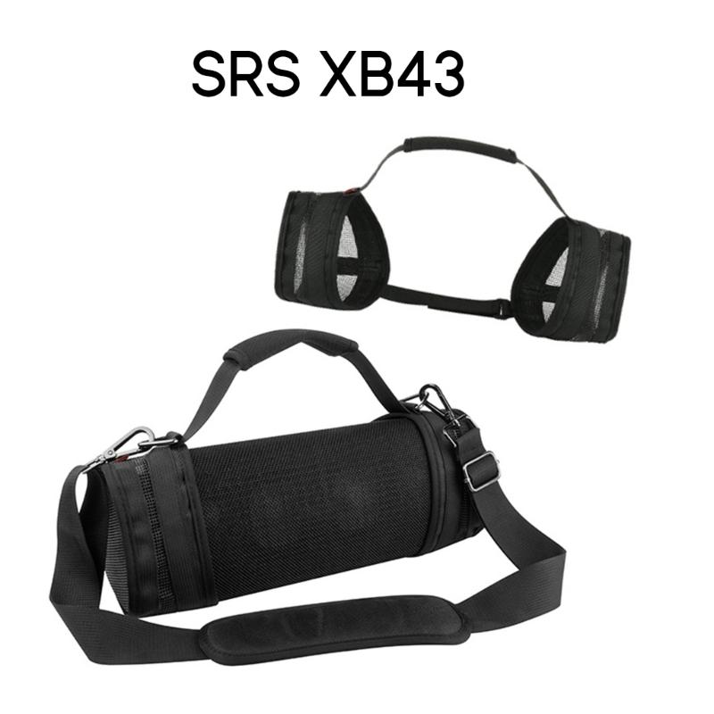 Speaker Carrying Belt Strap Case Carrying Storage Box for SRS XB43 Speaker Storage Mesh Holder Handle/ Shoulder Strap