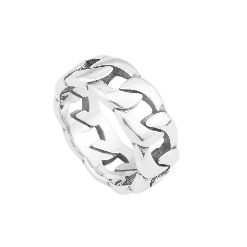 Unisex Punk Disco Titanium Steel Chain Ring