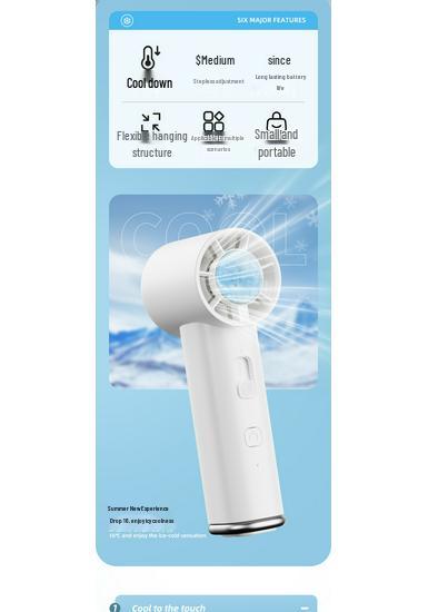 2026 High-Speed Portable Handheld Fan with Stepless Speed, Ice Pack, and Carabiner