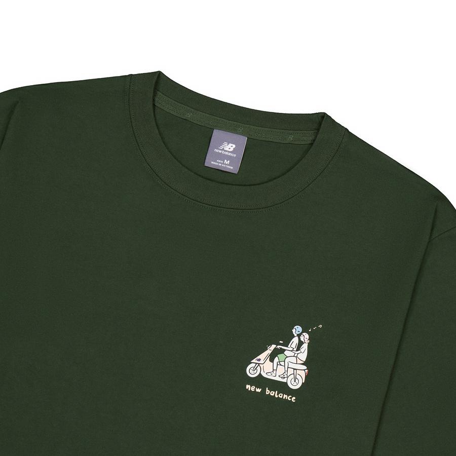 New Balance T Shirt Unisex Dark Khaki Green NEE26171