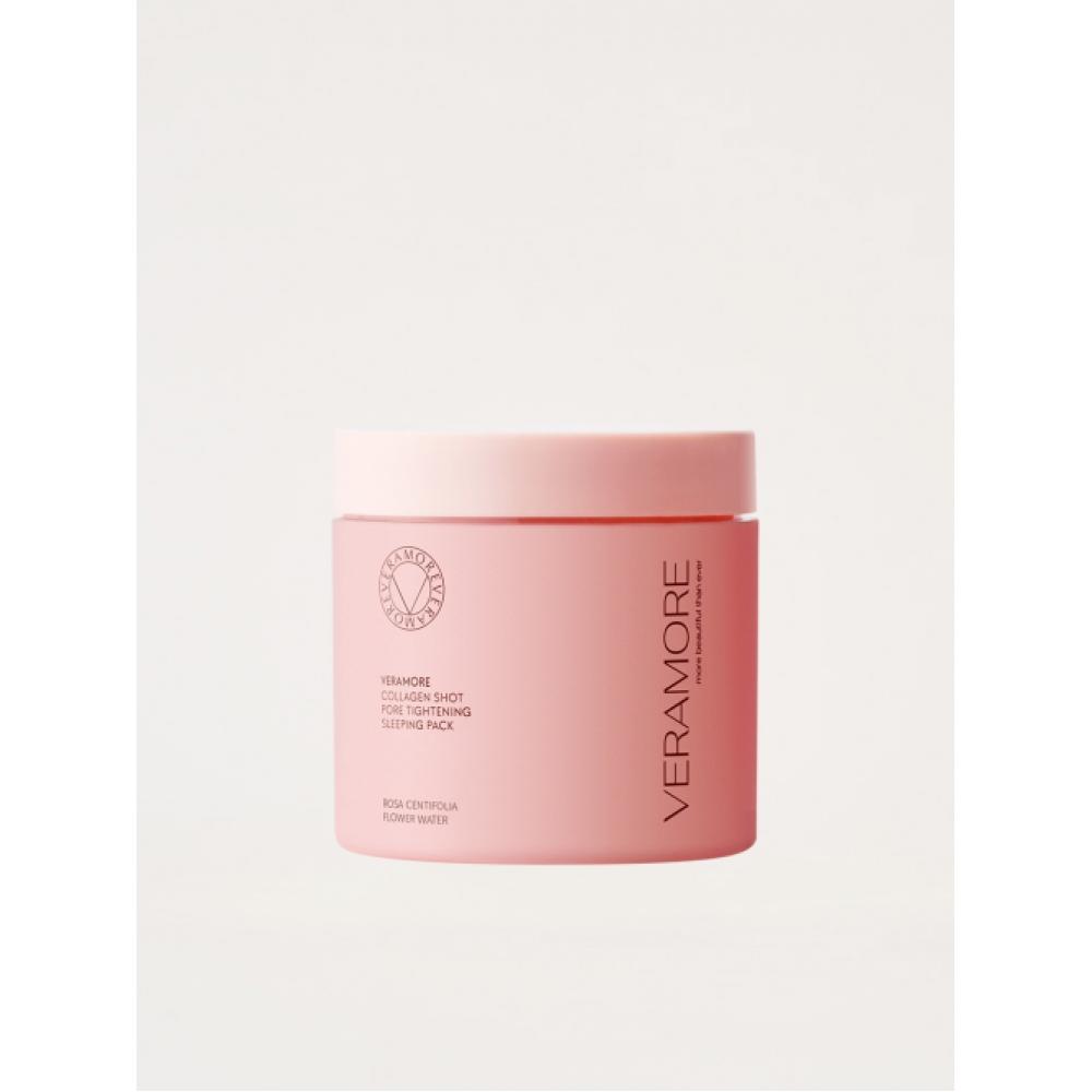 Veramore Collagen Shot Pore Tightening Sleeping Pack 90ml + Free Pack Brush NONE