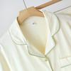 Summer New Women's Pajama Set 100% Cotton Short Sleeve Shorts Two Piece Cardigan Solid Color Casual Large Homewear