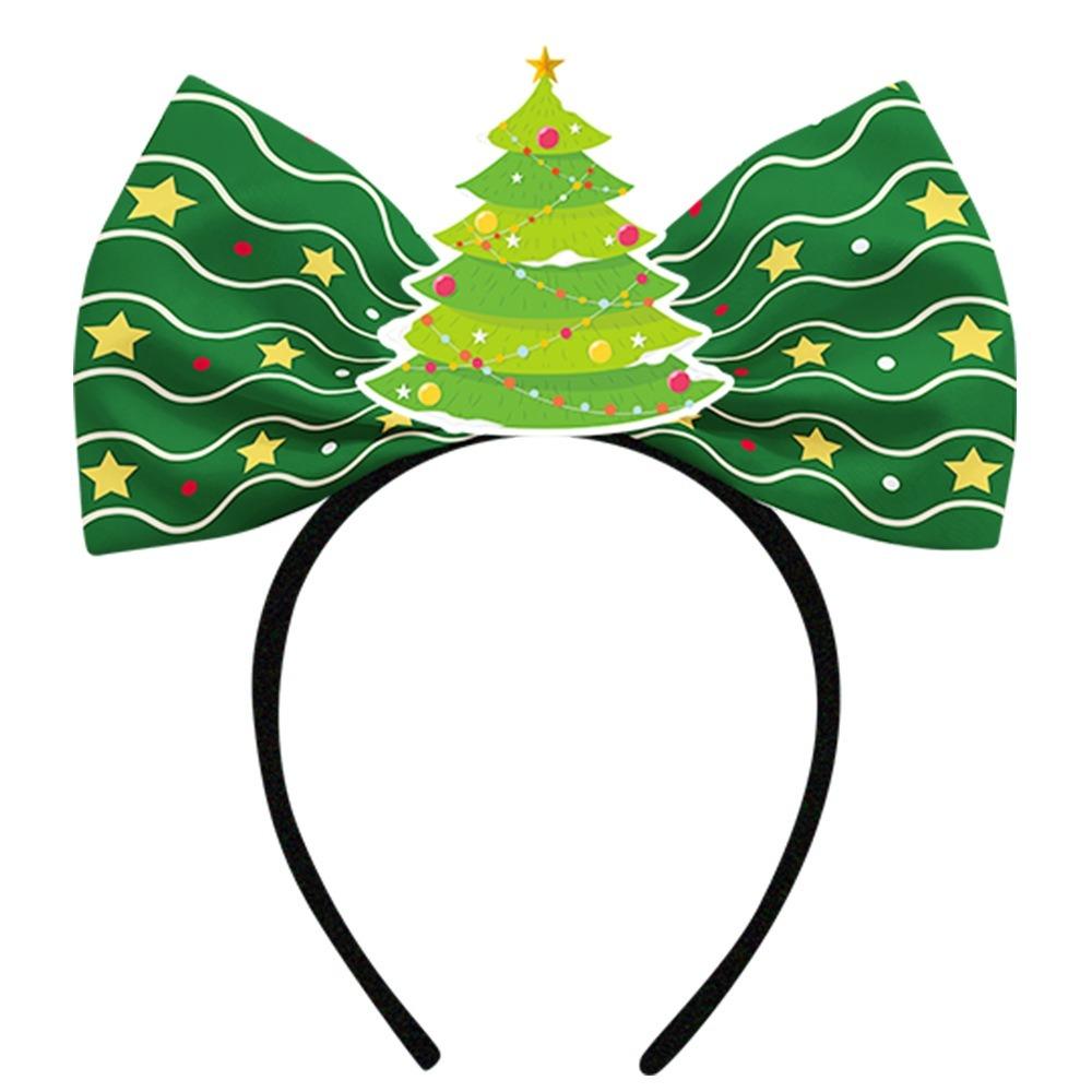 Elk Christmas Headbands Bowknot Cartoon Holiday Hairbands Costume Party Accessories