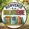 Pc Cm Round French Aluminum Sign Vintage Decorative Plaque About Welcome To The Library Library Theme Suitabl