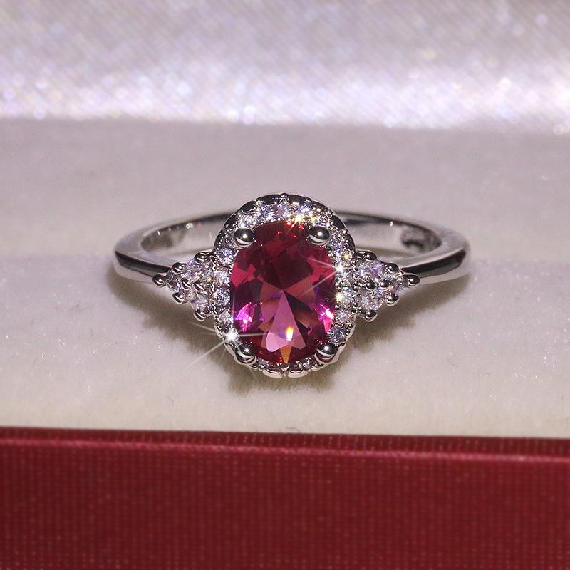 New Arrival: Red Zircon Two-Color Ring - European and American Fashion Bestseller