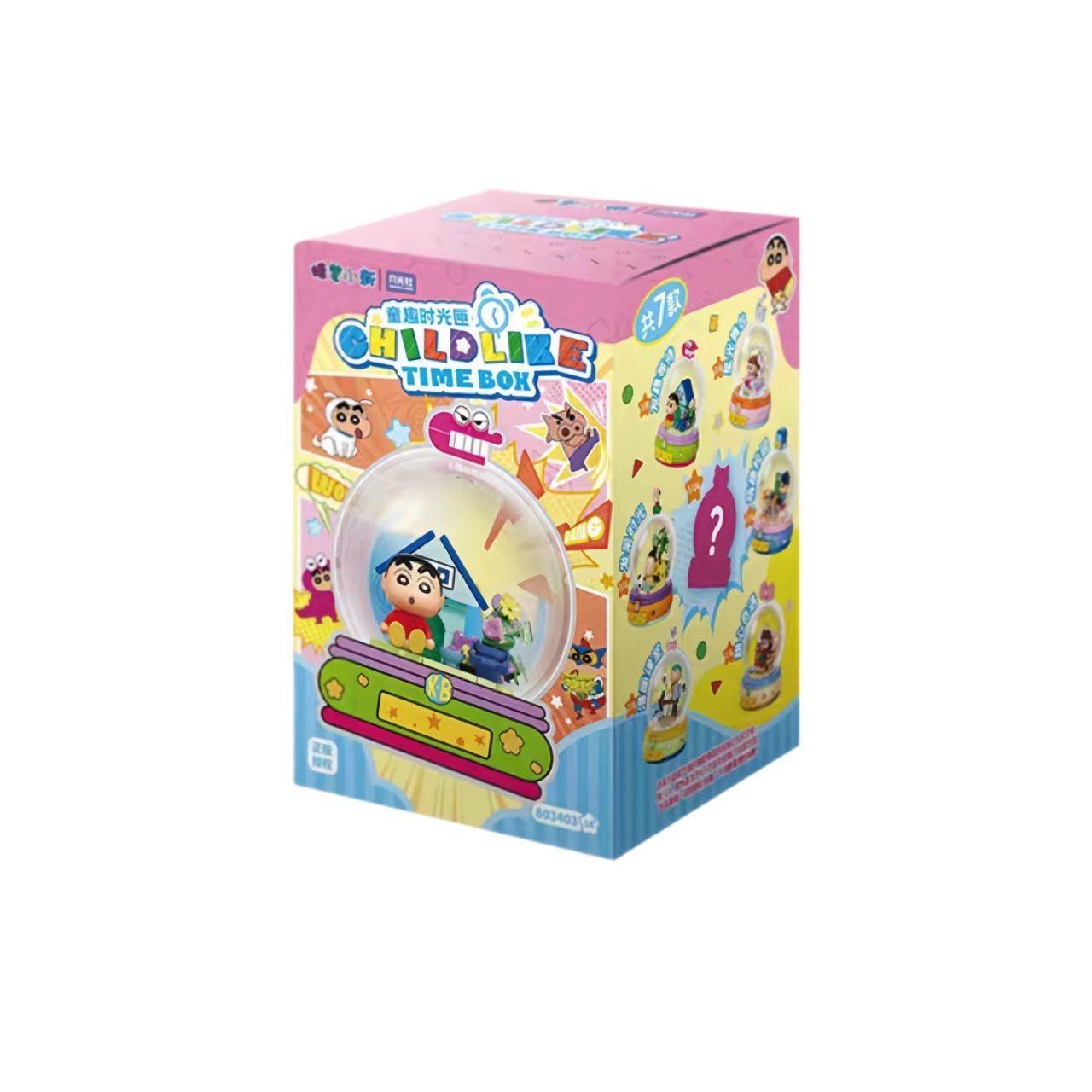 Wonder Moon Genuine Crayon Shin chan Fun Time Box Assembly Block Doll Crystal Ball Toy
