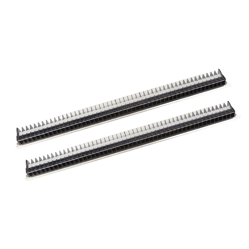 2pcs Terminal Strip 660V 15A Terminal Barrier Block with Cover for Electronic Circuits 50 Positions