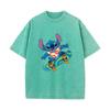 SX-18 MINISO 2026 Summer Vintage Wash  Printed Pure Cotton Shoulder Style Men's and Women's Round Neck Short Sleeved Couple T-shirt