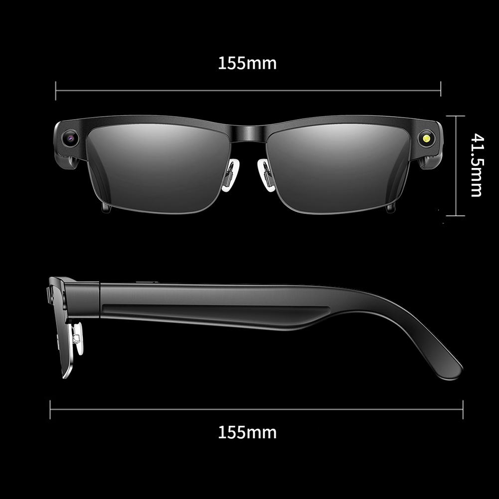 AI Smart Glasses Voice Assistant BT Glasses Built-in Mic & Speakers Translation Glasses for Travel Meetings Business Use