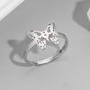 Aesthetic Butterfly Animal Couple Ring For Lovers R Stainless Steel Gold Plated Open Ring Luxury Quality Jewelry