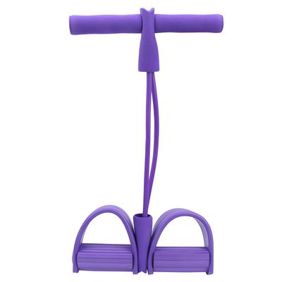 2 Tube Foot Pedal Pull Rope Elastic Leg Puller SitUp Abdominal Fitness Training Equipment(Purple )