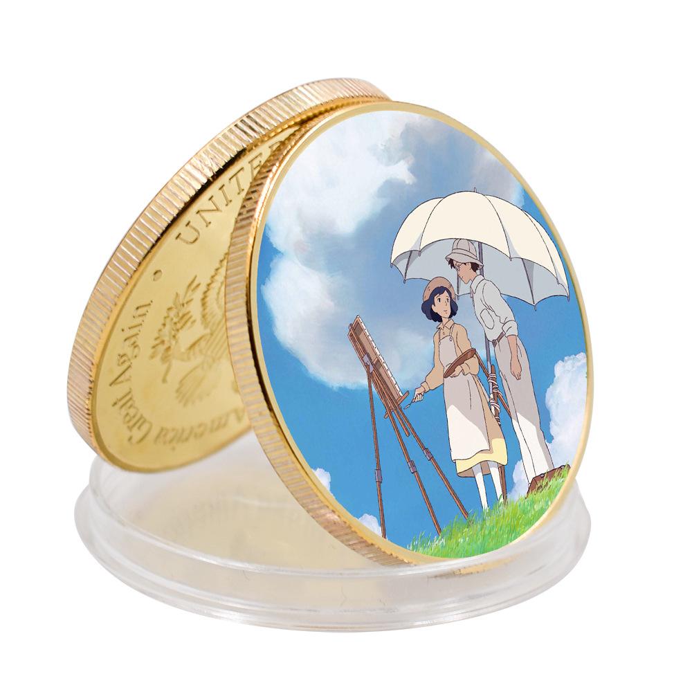 Japanese anime commemorative coin gift box set, cat gold and silver coins, fan collection