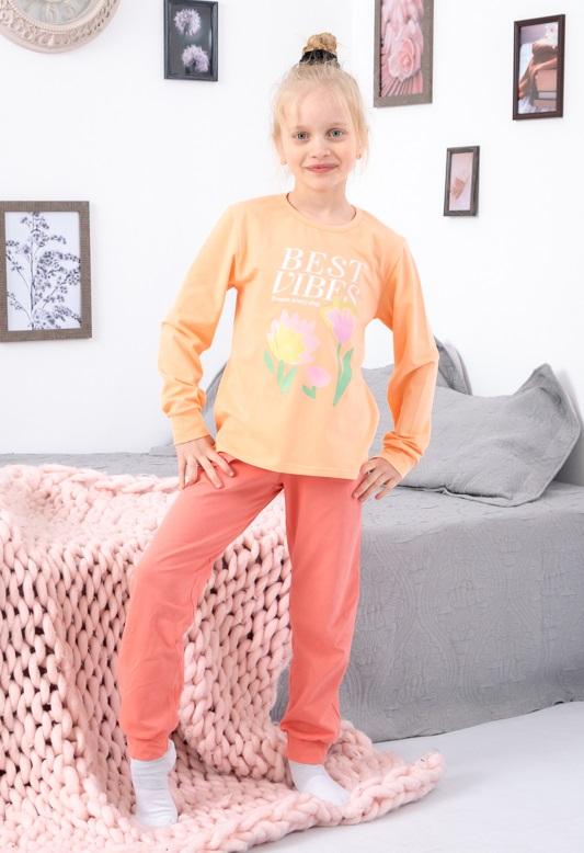 Mädchen Strick Pyjama Set – Weicher Stretchstoff & Gedrucktes Design, Ganzjahresbekleidung, 6076-036-33-5 HC