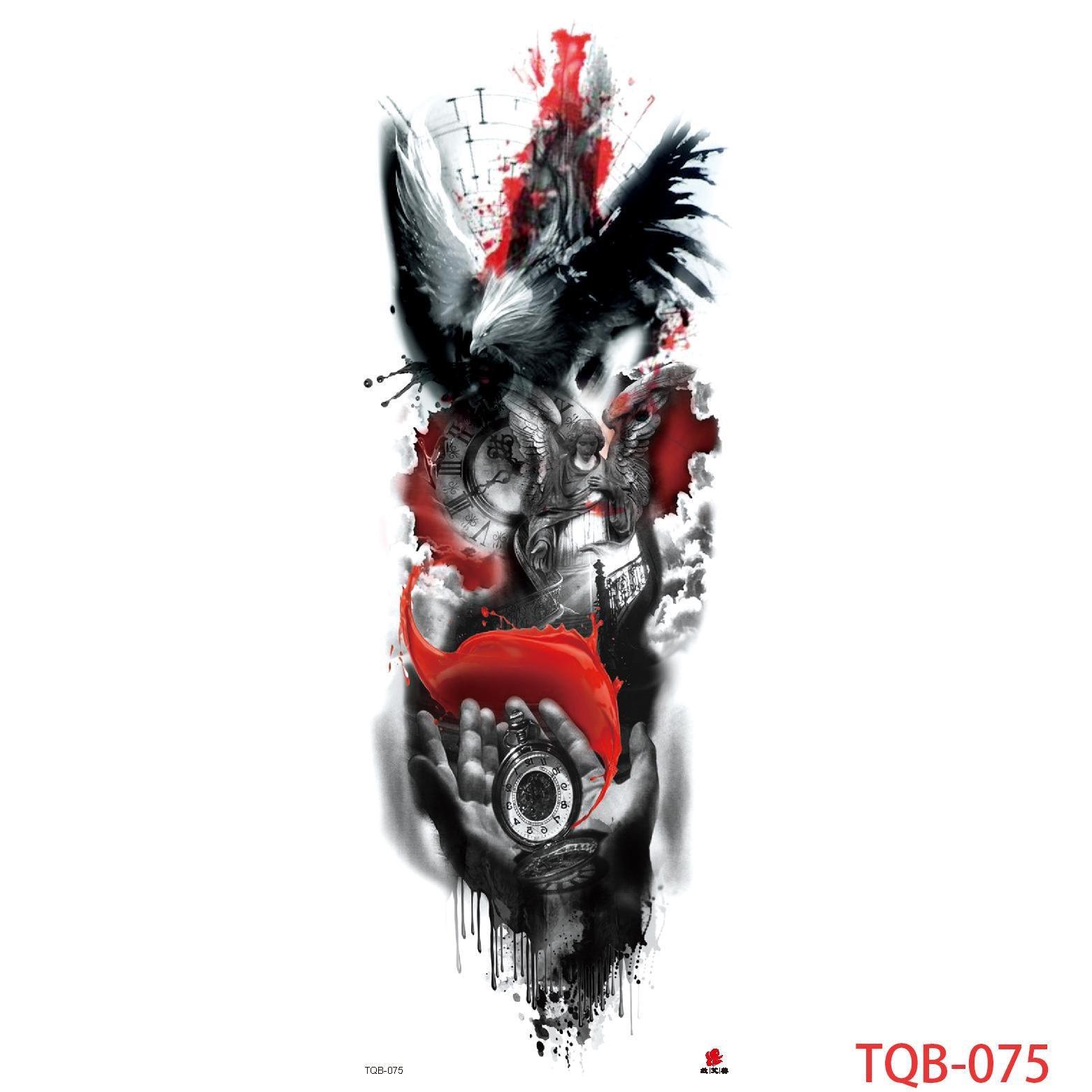 

1 предмет, 480*170 мм, большие временные татуировки, рукава для мужчин и женщин, татуировки на всю руку, временные реалистичные поддельные татуировки с волком, тигром, львом TQB-075