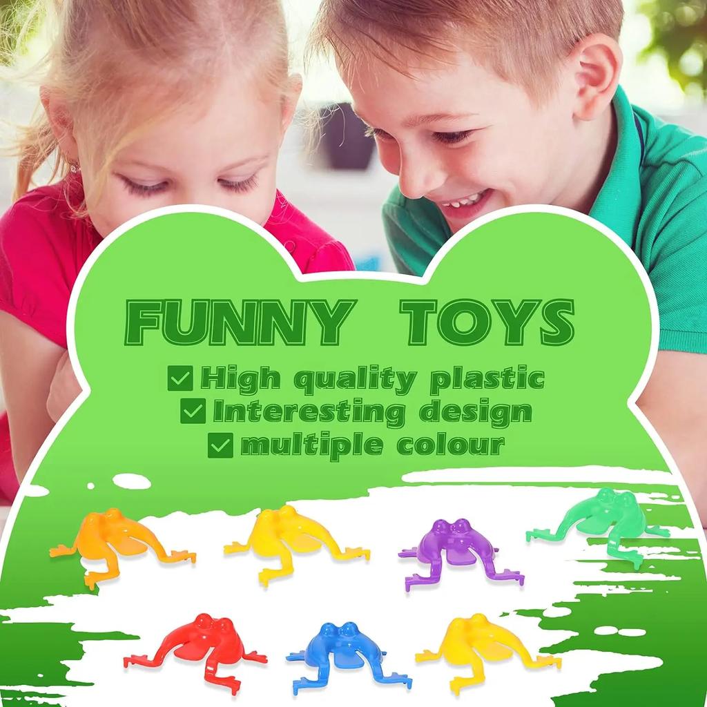 20pcs Frogs Toy Plastic Jumping Leap Frogs Toy Pressing Bouncing Frog Toy Goody Bag Fillers Gift for Kids Toddler Birthday Party