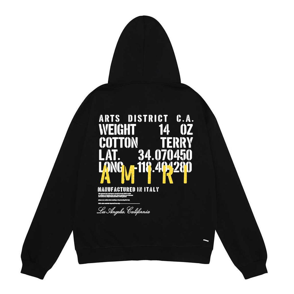 New beauty tide AM poster letter printing men and women couples hooded pullover sweater tide