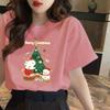 Women's short sleeved T-shirt with Christmas print pattern top