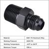 EVIL ENERGY 6AN Male Flare to 3/8" NPT Pipe Fitting Adapter Aluminum Straight Black 4PCS