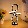 Modern LED Table Lamp Lines Black And White With Plug Lamp For Study Dressing Table Bedside Living Room Bar Indoor Decor Lights