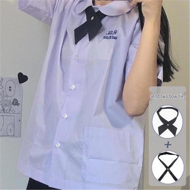 

Вдохновленный Нанно комплект тайской школьной формы: Плиссированная юбка и платье-рубашка для женщин 2XL