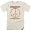 26 Woodstock Floral Peace T Shirt Mens Licensed 60s Rock Band Festival Tee Cream Unisex T-Shirt