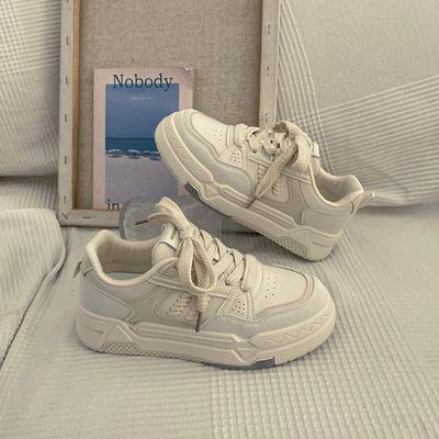 Wheat Ear White Shoes Women's 2025 Spring and Autumn New Versatile Small Man Platform Sports and Leisure Board Shoes Children's Tide