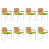 Garden Chairs Set of 8 with Cushions Solid Acacia Wood