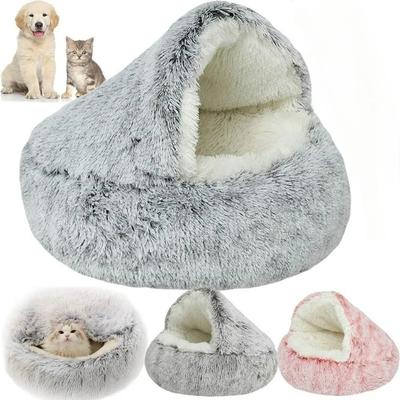 Katzenbett für Wohnungskatzen, Rundes Katzenkuschelnest, Warmes Weiches Katzenhöhlenbett, Winter Selbstwärmendes Katzenbett, Kleines Welpen Haustier Schlafbett