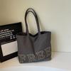 Letter Print Shoulder Bag Women's Large Capacity Tote Bag