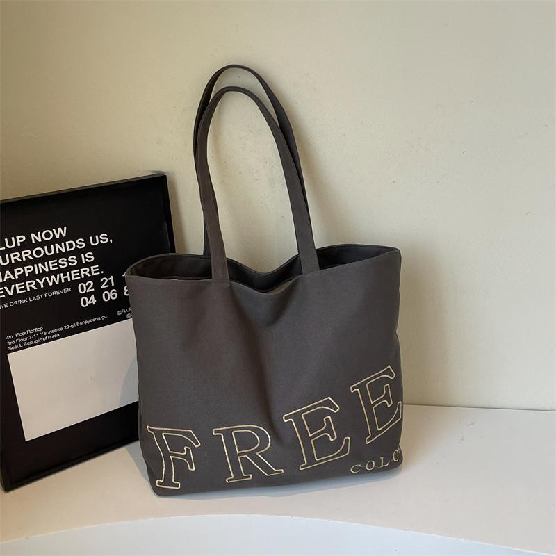 Letter Print Shoulder Bag Women's Large Capacity Tote Bag