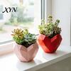 Charming Plant Container Geometric Heart Shape Flowerpot, Decorative Flower Pot for Indoor Elegant Home Decor Planter Outdoor, Creative Love